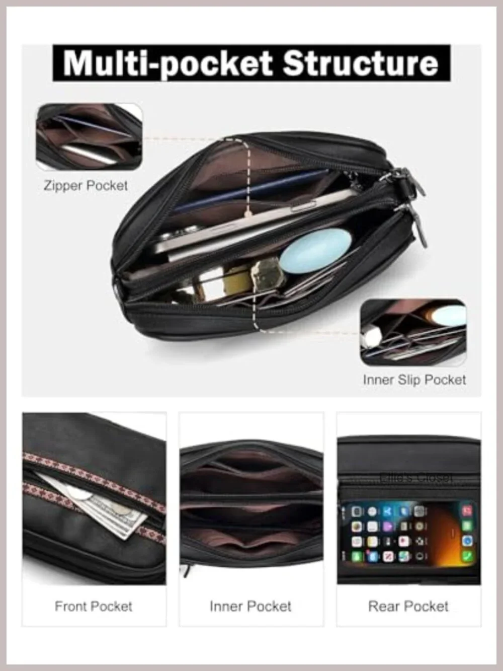 Designer Wristlet Wallet Women Convertible Crossbody Faux Leather RFID Blocking
